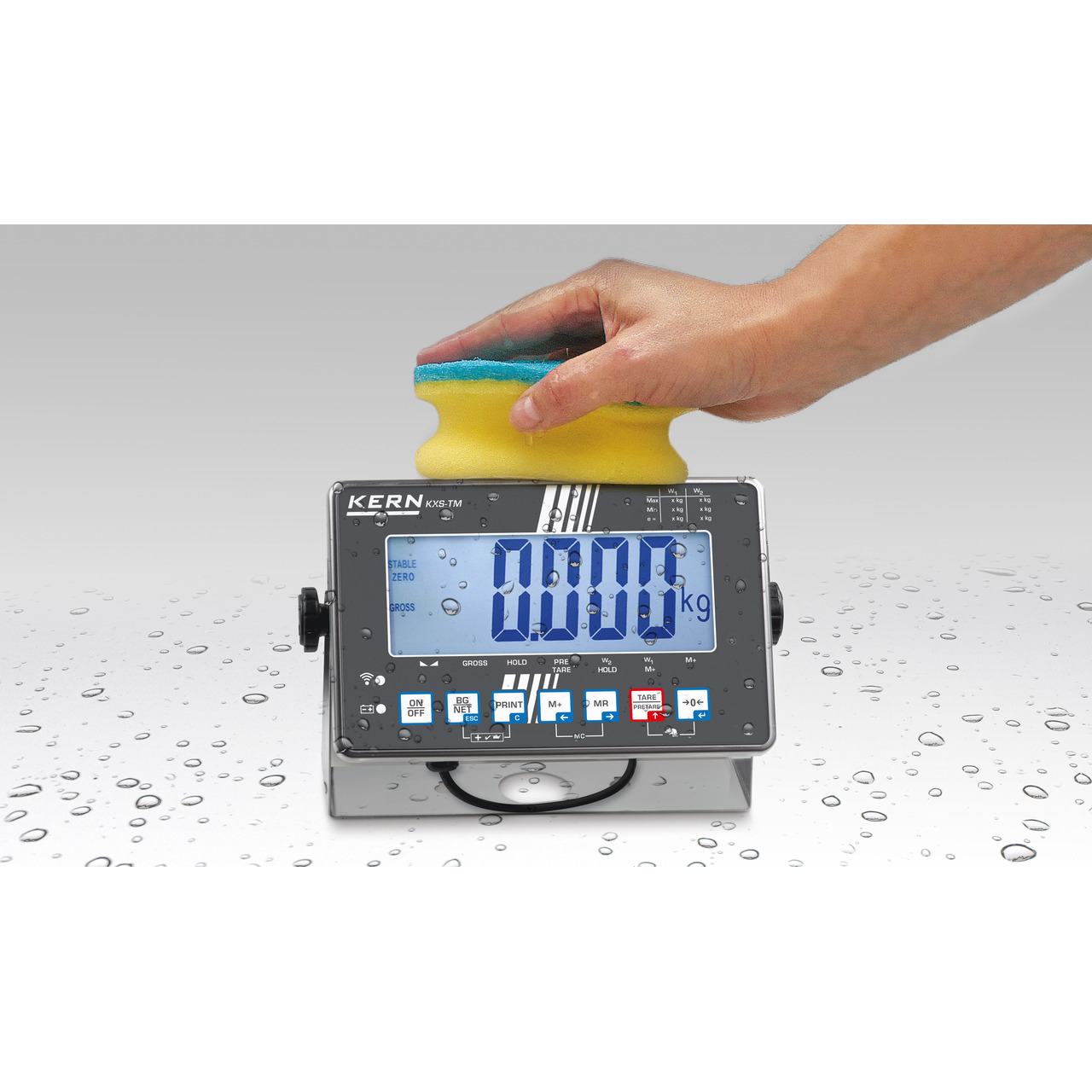 Bilancia a piattaforma con dispositivo rilevatore in acciaio inox KERN IXS 100K-2LM