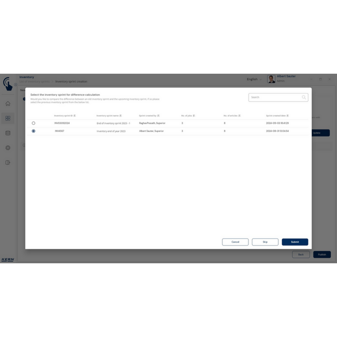 KERN EasyTouch SET-52 Inventory