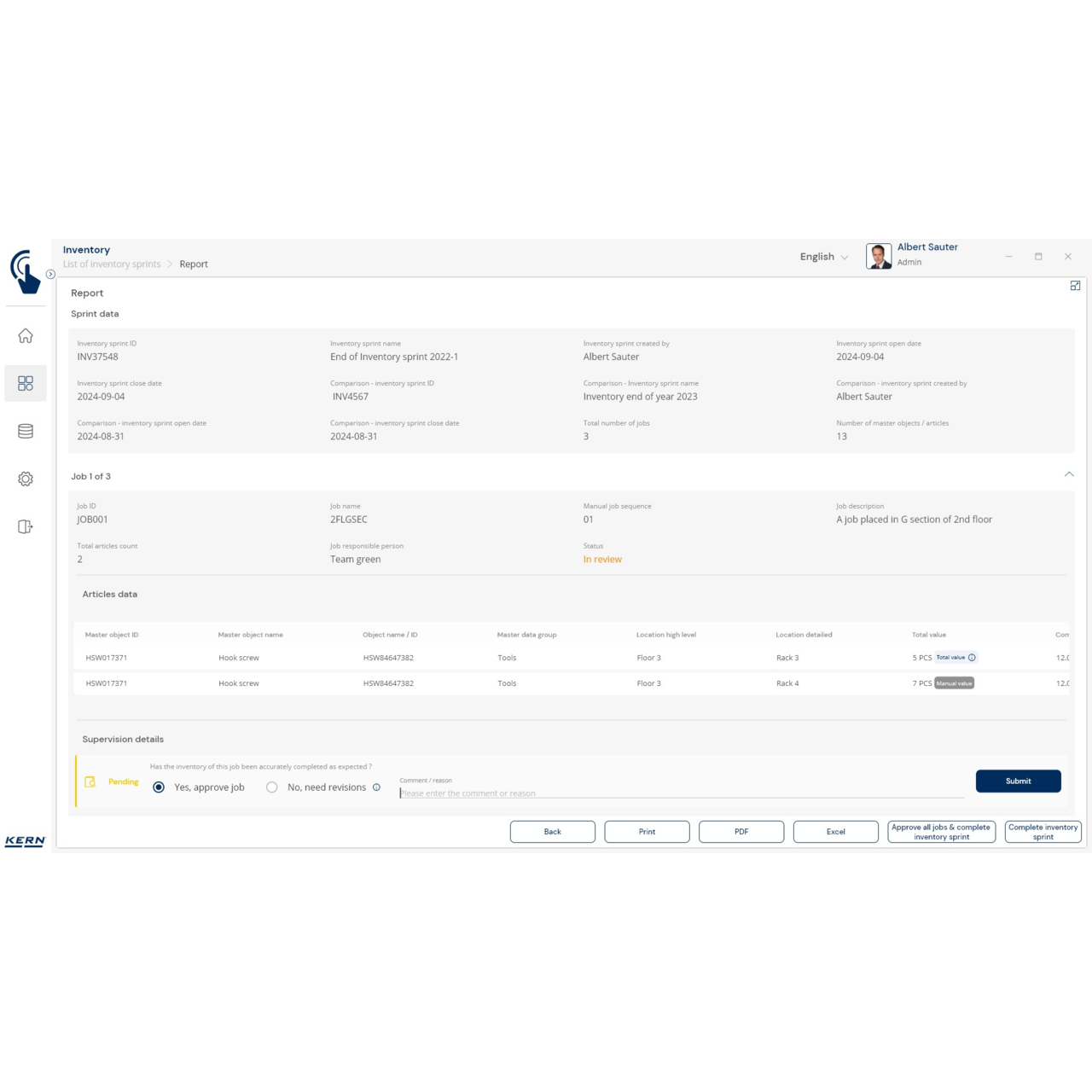 Bilancia per inventario KERN CKE 3600-2-Inventory